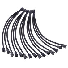4-контактный кабель вентилятора ШИМ, от 1 до 3 способами, 1/2/5 шт., сплиттер с черным рукавом, Удлинительный кабель длиной 26 см, соединитель, соединительный кабель для ПК, аксессуары, Прямая поставка 2024 - купить недорого