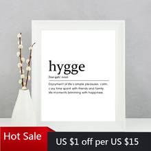 Hygge-pintura en lienzo con cita en definición, imagen minimalista moderna, tipografía, Diccionario monocromático, póster impreso, decoración de la pared del hogar R 2024 - compra barato