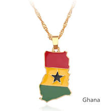 Ghanaian Country Maps Patriotic National Day Gift Gold Chain Ghana Map & Flag Pendant Necklace Women Men Fashion Jewelry 2024 - buy cheap