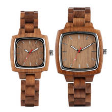 Walnut Wooden Watches for Lovers Watch Couple Watch Women Men Wooden Band Reloj Hombre Clock Male Souvenir Gifts 2024 - buy cheap