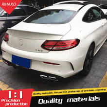 For Benz W205 C-class coupe Spoiler ABS Car Rear Wing Spoiler For Benz W205 two DOOR C180 C250 C350 C63 coupe Spoiler 2017 2024 - buy cheap