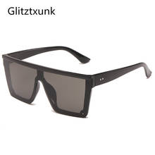 Glitztxunk-gafas de sol cuadradas para mujer y hombre, lentes de sol unisex de gran tamaño con marco grande, coloridas, clásicas, Retro, con espejo, UV400 2024 - compra barato