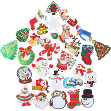 30PCS Cartoon Santa Claus Christmas Tree Patches Christmas Theme Embroidery Applique Iron on Transfers for Clothing Accessories 2024 - buy cheap