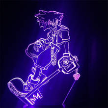 Игра Kingdom Hearts 3D Lamp Sora Keyblade, фигурка, светодиодный ночник, мультяшное украшение для спальни, лампа, настольная лампа, светильник 2024 - купить недорого