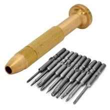 Chave de fenda phillips, 11 em 1, com alça de cobre de 2-5mm, triangular t6 t15, conjunto de ferramentas de reparo com 10 pontas de chave de fenda 2024 - compre barato