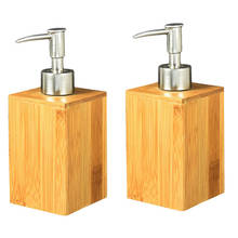 Dispensador de jabón líquido, botella de mano rellenable, de madera de bambú, para baño, restaurante, Hotel 2024 - compra barato