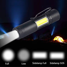 Topcom-mini lanterna portátil q5, 3w, luz led, 4 modos, luz duro, com clipe para acampamento, caça, leitura 2024 - compre barato