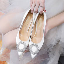 BaoYaFang Fashion White Black Wedding Shoes Bride 9cm Thin Heel Ladies Big Size Party Dress Shoes Woman High Pump Pointed Toe 2024 - buy cheap