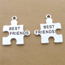 60Pcs/lot Metal Jigsaw Puzzle Charms 24x28MM Best Friends Puzzle Charms Jewelry Accessories 2024 - buy cheap
