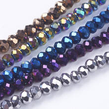 10Strands Small 2.5x2mm Rondelle Faceted Electroplate Glass Beads Strands for Jewelry Making DIY Bracelet Necklace Hole: 1mm 2024 - buy cheap