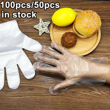 Guantes desechables de plástico para comida, manoplas ecológicas para restaurante, cocina, barbacoa, frutas y verduras, 100 unids/set por juego 2024 - compra barato