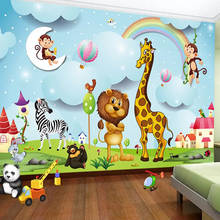 Kid's Bedroom Home Decor Mural Wallpaper 3D Cartoon Animal Photo Wall Painting Eco-Friendly Self-Adhesive Waterproof 3D Stickers 2024 - buy cheap