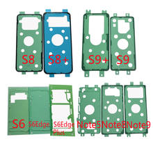 Задняя стеклянная крышка с клеевым покрытием для samsung S6 S7 S8 S9 S10 S10e Note 5 8 9 10 Edge Plus, чехол для телефона с клейкой рамкой 2024 - купить недорого