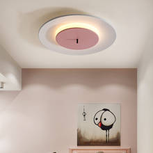 Luz de techo redonda moderna, lámpara de macaron de hierro acrílico, accesorios de iluminación nórdica para dormitorio y pasillo, 90-260V 2024 - compra barato