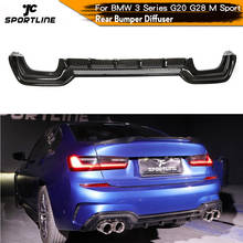 Car Rear Bumper Diffuser Lip for BMW 3 Series G20 G28 M Sport 2020 Rear Bumper Diffuser Lip Spoiler Carbon Fiber 2024 - buy cheap