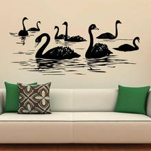 Adesivos de parede de pássaros selvagens, decalque de lago, animais voadores, adesivos de cisne para parede de casa, quarto, banheiro, decoração, arte murais c201 2024 - compre barato