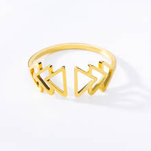 Женское геометрическое треугольное кольцо Knuchle из нержавеющей стали, модное ювелирное изделие, регулируемые мини-кольца из розового золота 2024 - купить недорого