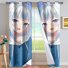 Hololive EN Gawr Gura-cortinas opacas estampadas EN 3D, modernas, de Anime, para sala de estar, ventana, dormitorio, 2 paneles 2024 - compra barato