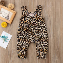 Pelele de tirantes para niña recién nacida, traje de sol Floral, ropa de verano para 0-24 meses, peleles con patrón de leopardo, 2019 2024 - compra barato