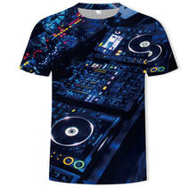 Camiseta de manga corta para hombre, camisa con estampado 3D de música tocadiscos, Rock DJ, Hip Hop, Top de verano, 2021 2024 - compra barato