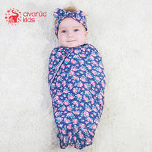 Faixa estampada para bebês recém-nascidos, lençol e faixa de dormir para meninos e meninas, cobertor estampado para fotos de bebês recém-nascidos 2024 - compre barato