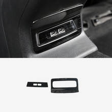 2 pçs/set interior apoio de braço traseiro usb soquete capa quadro guarnição aço inoxidável estilo do carro para skoda karoq 2017 2018 2024 - compre barato