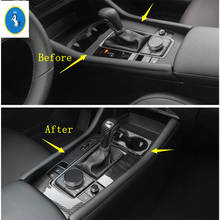 Yimaautotrims Auto Accessory Central Control Stalls Gear Shift Box Water Cup Holder Panel Cover Trim Fit For Mazda 3 2019 2020 2024 - buy cheap