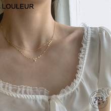 Louleur 925 Sterling Silver Double Layer Necklace Elegant Sequin Zircon Choker Necklace for Women Fine Silver 925 Jewelry Charm 2024 - buy cheap