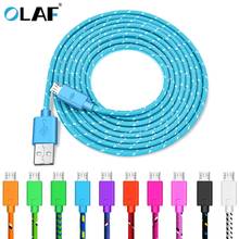 OLAF-Cable microusb de carga rápida para teléfono móvil, Cable trenzado de nailon de 1m, 2m y 3m para Samsung, Huawei, Xiaomi y Android 2024 - compra barato