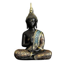 Seated Buddha Statue Meditating Harmony Peace Sculpture Resin Car Ornaments 2024 - buy cheap
