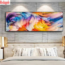 Arte colorido abstracto 5D cuadrado/redondo Diy, bordado de diamantes, mosaico grande, patrón de nube de fantasía, pintura de diamantes, decoración 2024 - compra barato