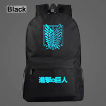 Mochila de dibujos animados luminosos para hombre y mujer, Bolsa Escolar con estampado de Attack on Titan, Galaxia colorida, a cuadros, para estudiantes y adolescentes 2024 - compra barato