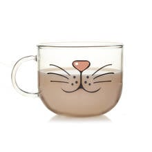 XINLANISNOW Novelty Glass Cup Cat Face Mugs Coffee Tea Milk Breakfast Mug Creative Gifts 540ml 2024 - buy cheap
