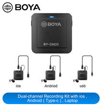 Нагрудный микрофон BOYA BY-DM20 с двумя головка съемная, микрофон совместим с USB-интерфейсом Type-C, микрофон для мониторинга в режиме реального времени 2024 - купить недорого