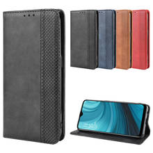 Funda abatible de cuero Retro y delgada de lujo para Oppo A7 AX7, funda tipo billetera con soporte magnético para tarjetas, funda de libro para Oppo A5S AX5S 2024 - compra barato