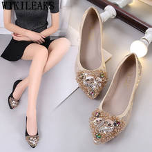 Flat Shoes Women Slip On Shoes For Women Black Flats Plus Size Shoes For Women Rhinestone Fashion Sepatu Wanita Korea Chaussure 2024 - buy cheap