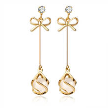 Fashion Crystal Korean Earrings for Women Statement Pearl Drop Earrings Geometric Bow Gold Earings 2020 Female Earring Jewelry 2024 - buy cheap