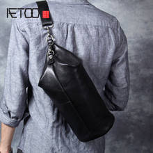 AETOO Personality casual Head cowhide single shoulder crossbody bag male leather cylinder pack 2024 - buy cheap