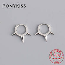 PONYKISS S925 Sterling Silver minimlist Cone Sweet Hoop Earrings Women for Party Birthday  Jewelry Accessories girls Gift 2024 - buy cheap