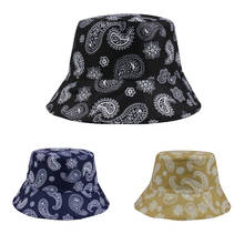 Fashion Women Men Summer Bucket Cap Paisley Cashew Print Outdoor Folding Reversible Sun Hat Bucket Cap Fisherman Hat Hiking Caps 2024 - buy cheap