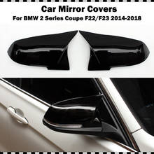 Para BMW série coupe 2 220i 228i M235i M240i F22 2014-2018 convertible F23 ABS gloss preto capas de espelho ala lateral cap 2 pcs 2024 - compre barato