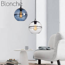 Blonche-lámpara colgante de cristal, luces colgantes transparentes/azules, iluminación moderna para comedor, sala de estar, restaurante, luminaria 2024 - compra barato