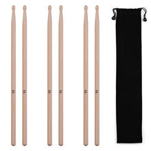 3 Pairs of Type-5A Maple Drumsticks Drum Sticks with 1pc Carrying Pouch for Drum Kit Jazz Drum 2024 - buy cheap