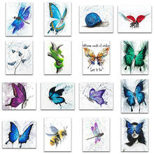 Pintura con diamantes, mosaico de punto de cruz, Animal, insecto, mariposa hermosa, bordado completo de diamantes, Libélula, Caracol, serpiente, abeja, Belleza 2024 - compra barato