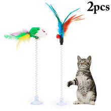 2pcs Pet Cat Toy Funny Interactive Suction Spring Cat Toy Cat Feather Wand Cat Teaser Pet Interactive Supplies for Cats 2024 - buy cheap