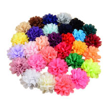 Wholesales 600Pcs 7cm 40 Colors Kids Artificial Chiffon Hair Flowers For Girls Headwear Flat Back DIY Accessories MH70 2024 - buy cheap