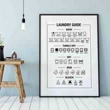 Laundry Symbols Guide Canvas Art Posters and Prints Laundry Care Wall Art Canvas Painting Picture Laundry Room Art Wall Decor 2024 - buy cheap