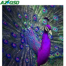 AZQSD-pintura de diamantes de pavo real, punto de cruz, taladro redondo/cuadrado completo, 5D, bordado de diamantes, mosaico de animales, regalo, decoración del hogar 2024 - compra barato