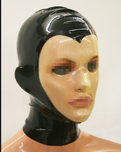 Latex Gummi Schwarz anti-clip hair Maske Kapuze Hood Tight Cosplay 0.4mm S-XXL 2024 - buy cheap