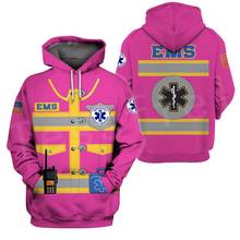 Tessvel-Sudadera de manga larga para técnico médico, ropa de calle informal con estampado 3D, sudadera con cremallera, chaqueta y capucha, EMT EMS, S15 2024 - compra barato